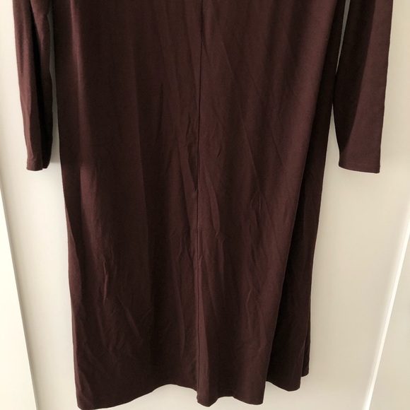 Eileen Fisher Brown V Neck Midi Dress XS - Picture 10 of 12